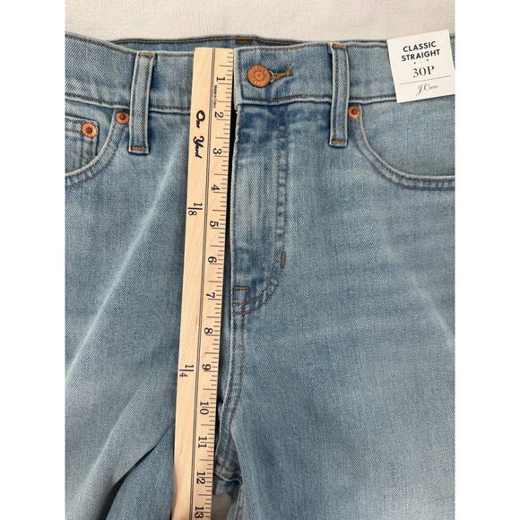 J Crew Classic Straight Jeans High Rise Ankle Denim 30P Petite Light Wash NWT - Picture 8 of 9